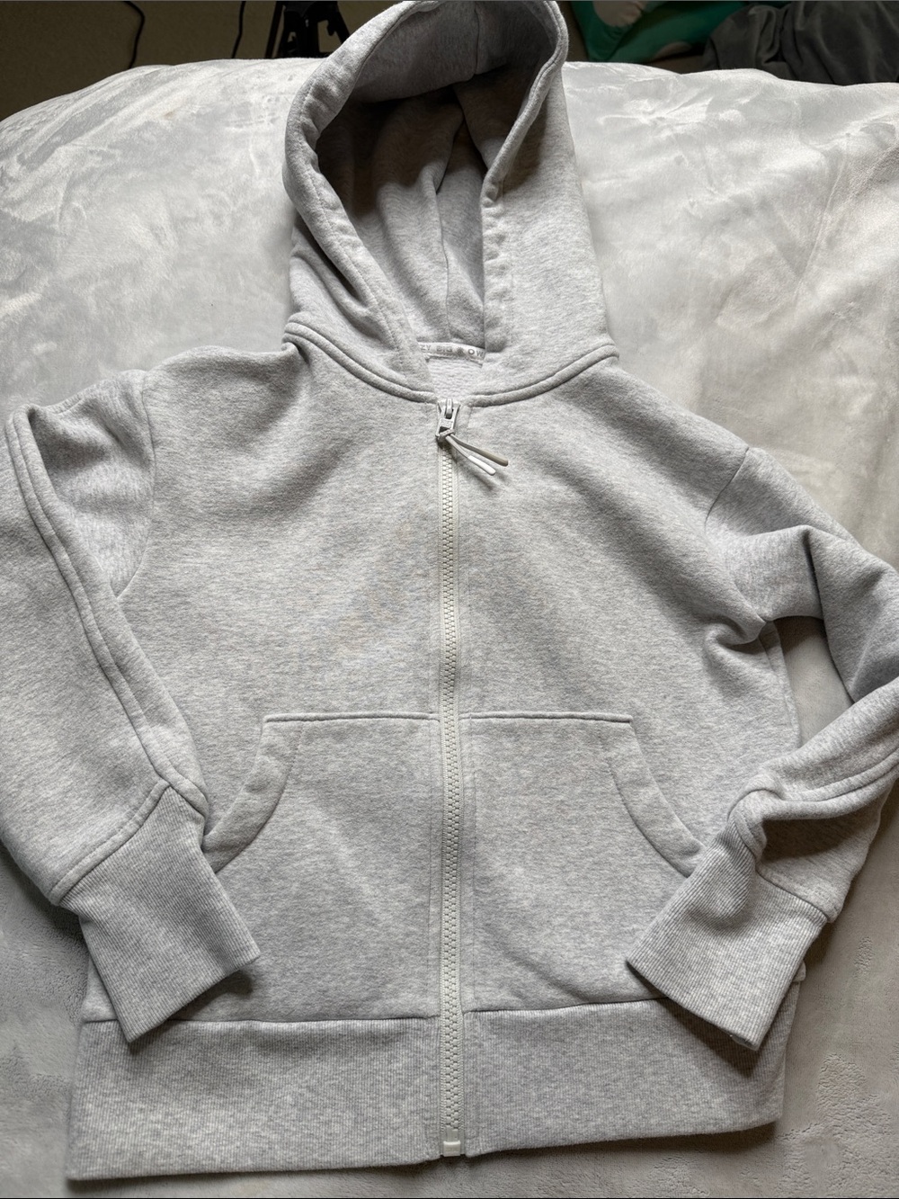 Athleta Kids Heather Gray Full-Zip Hoodie